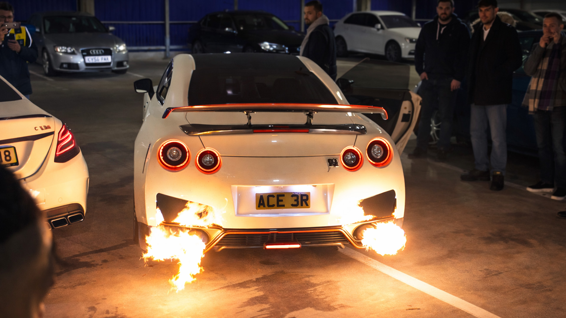 Loud modified cars showcasing at car meet events