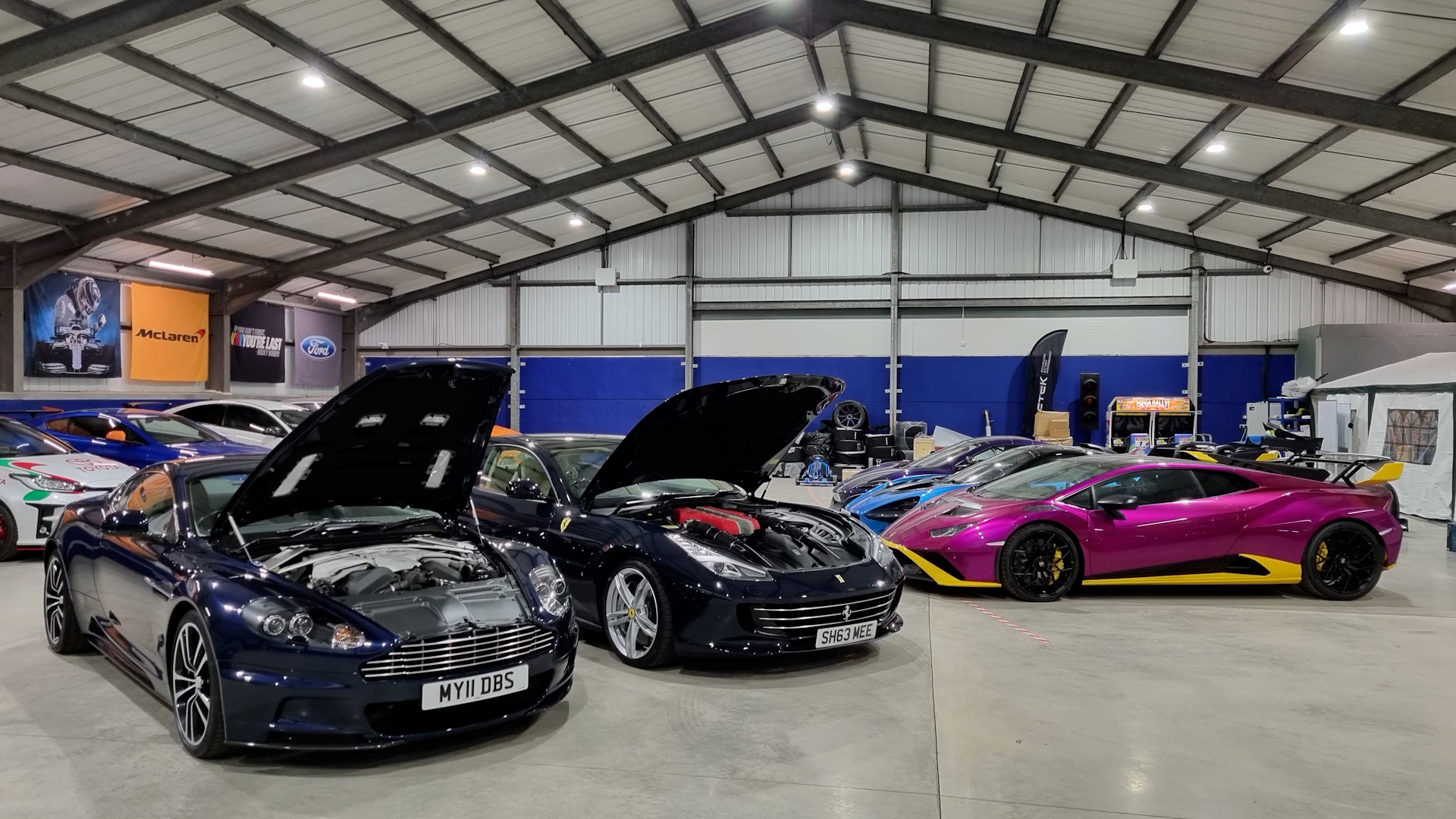 Luxury car collection with V12 power showcase