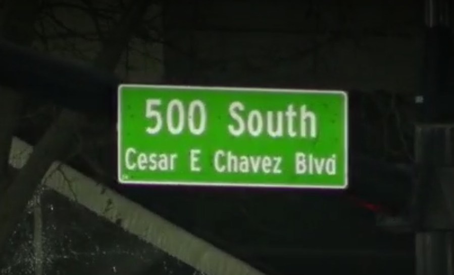 Cesar Chavez sign in downtown Salt Lake City causes controversy following sexual abuse allegations<br>