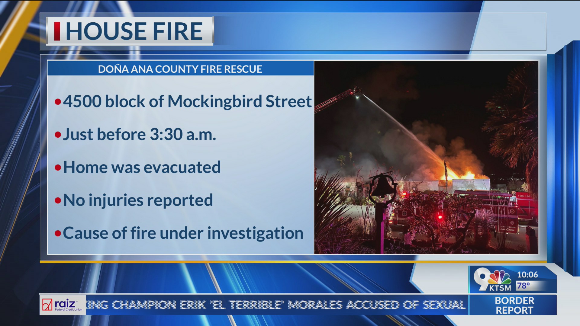 Crews battle large fire in southern NM