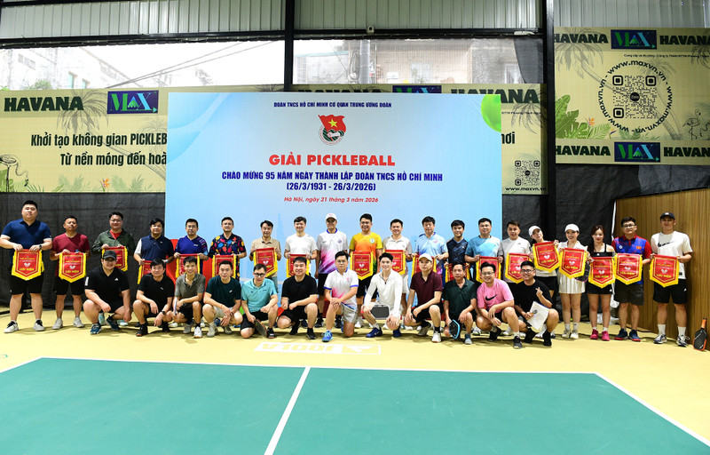 Sôi nổi giải pickleball chào mừng kỷ niệm 95 năm Ngày thành lập Đoàn TNCS Hồ Chí Minh