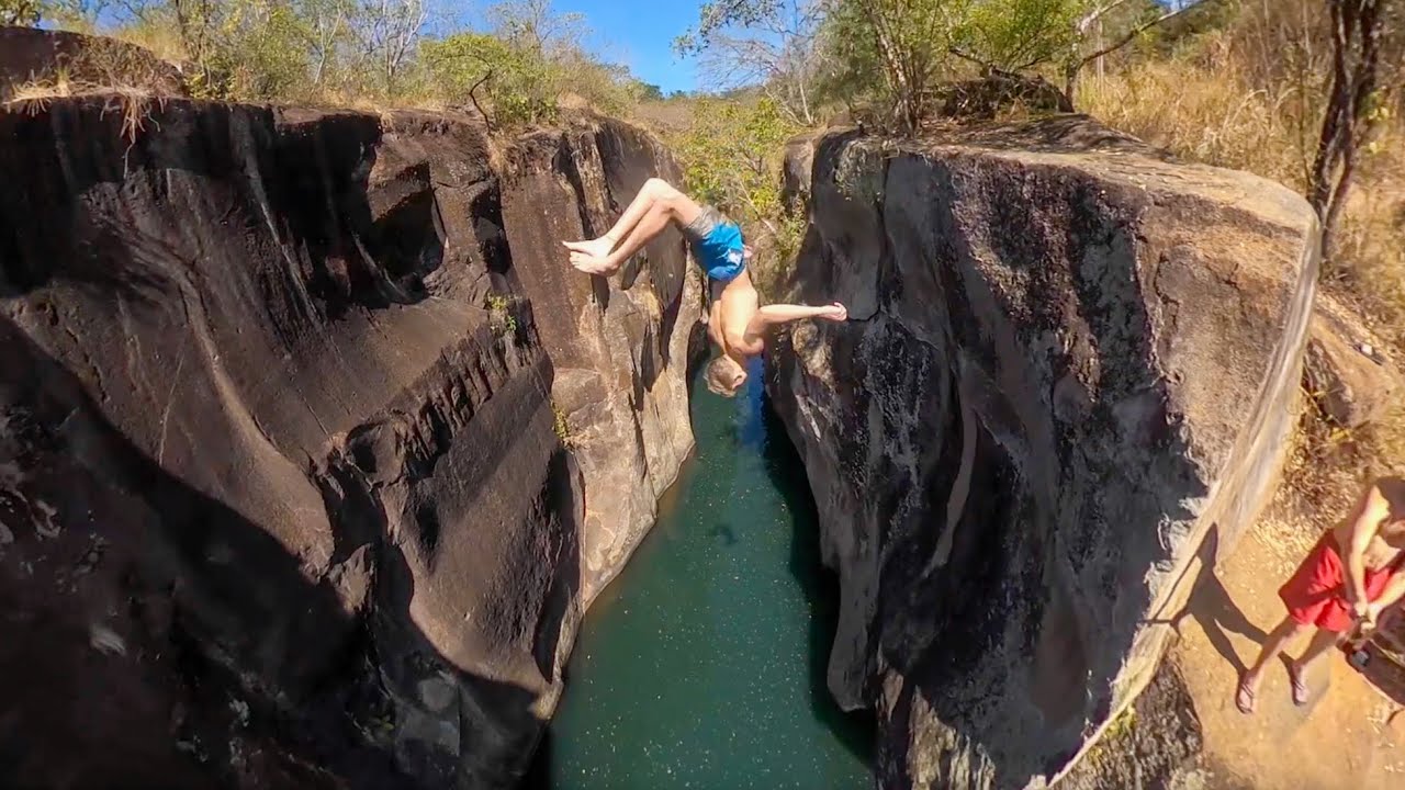 One influencer's most perilous cliff jump ever caught on camera