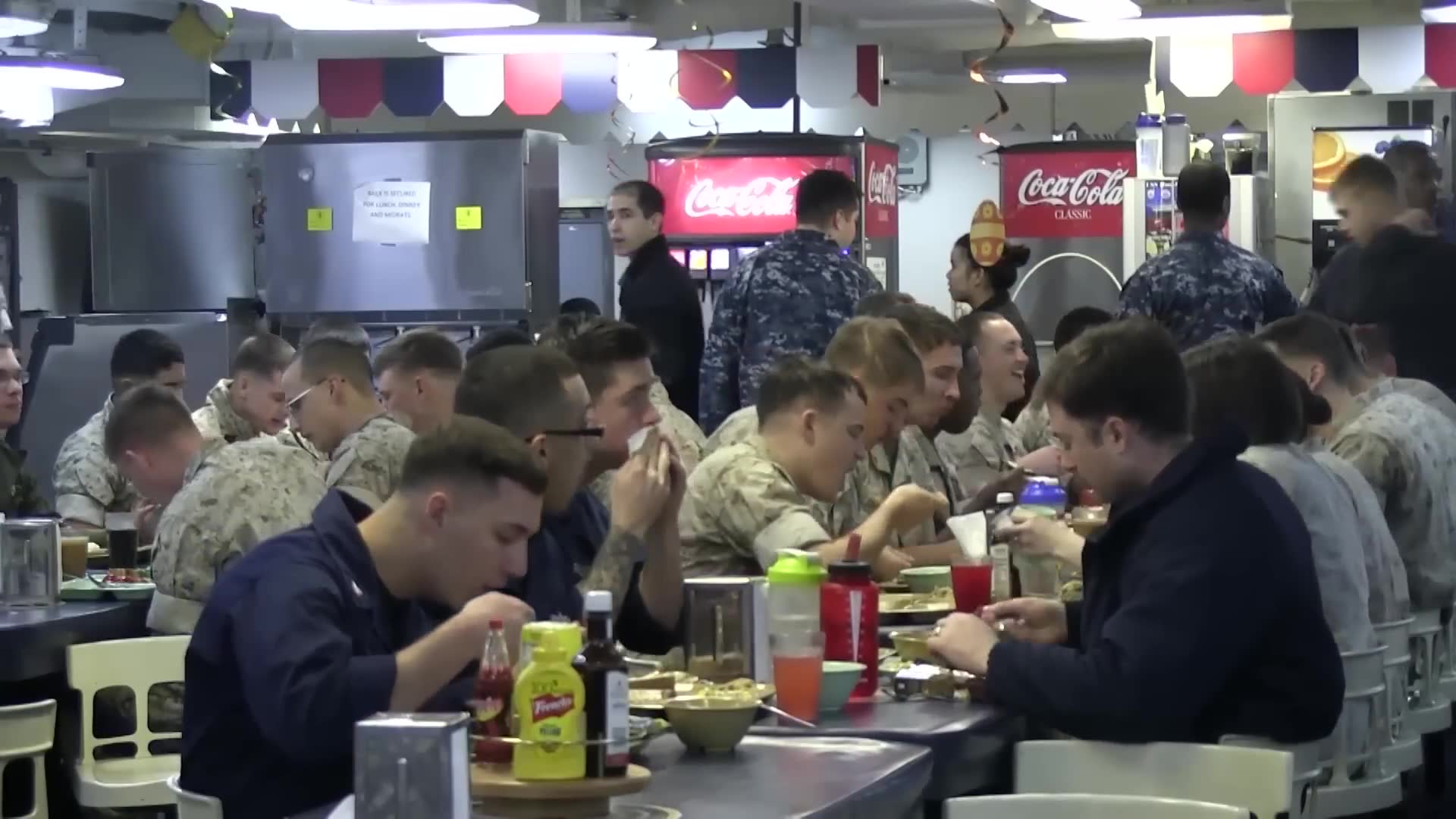 Destroyer food service during extended deployment