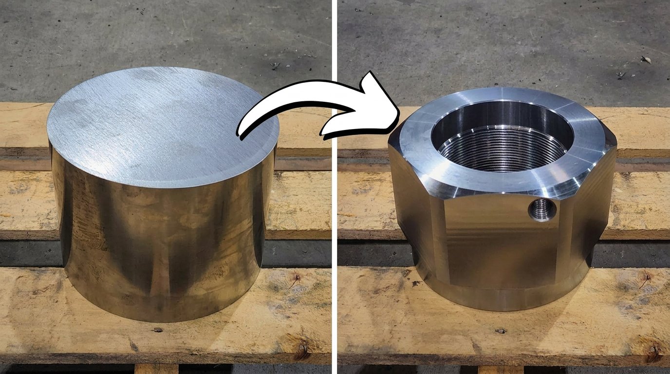 Turning 4140 steel into a massive custom nut