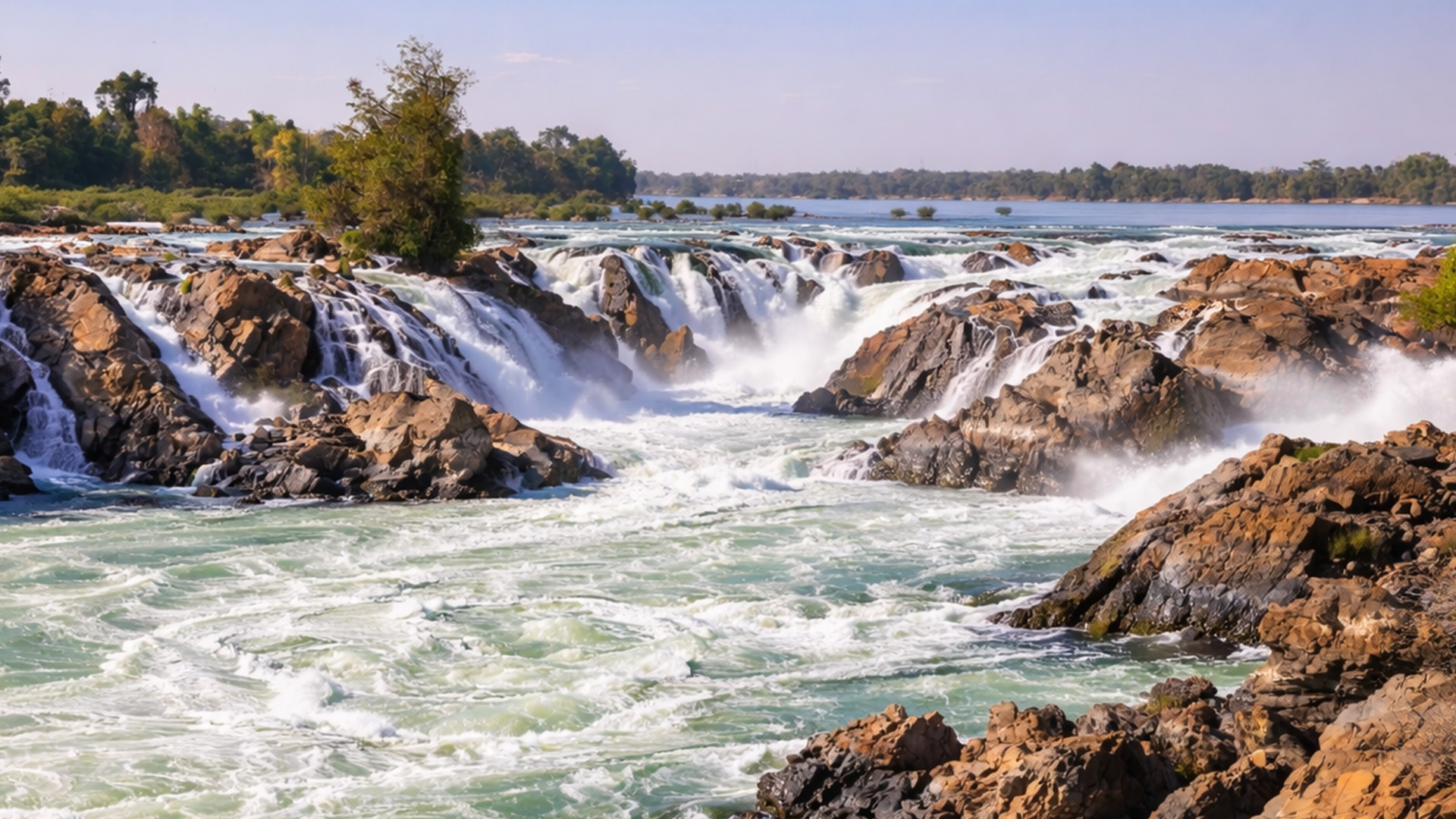 This waterfall seems peaceful but it is actually powerful
