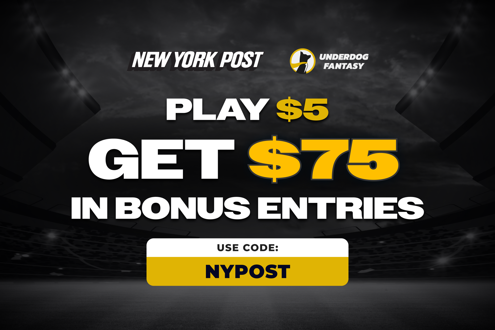 Underdog promo code NYPOST: Play $5, get $50 in fantasy bonus entries ...
