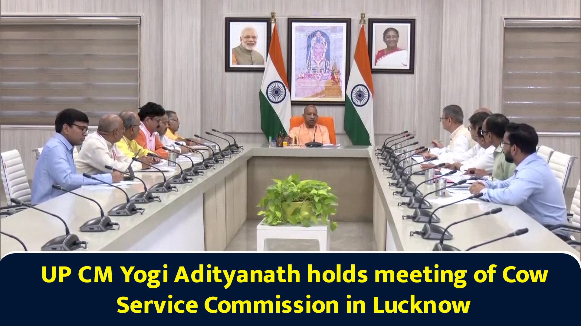 UP CM Yogi Adityanath holds meeting of Cow Service Commission in Lucknow