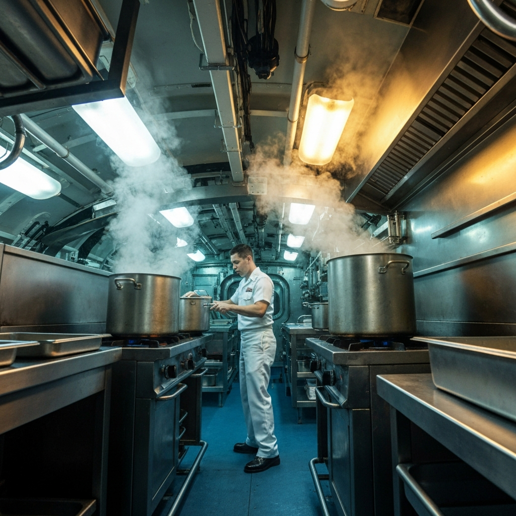 Cooking underwater: Inside a US Navy nuclear submarine galley