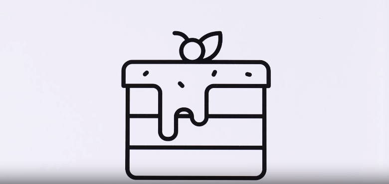 Cake drawing | Coloring in kids activity