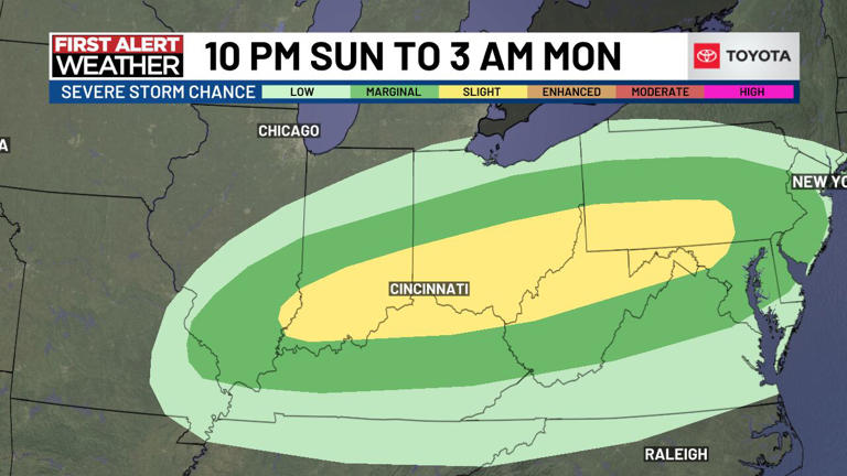 First Alert Weather Day: Strong to severe storms expected Sunday night