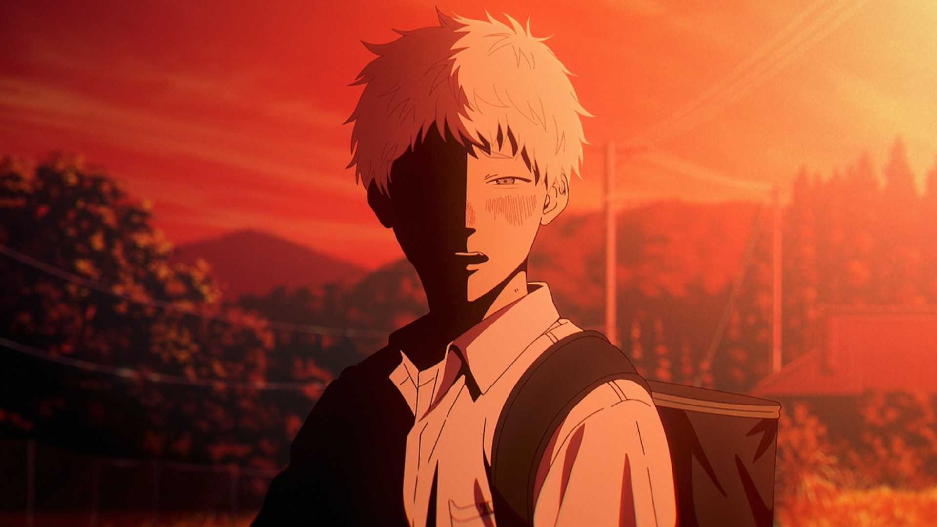 "Hikaru" face half covered by shadow as he talks with Yoshiki on walk home from school