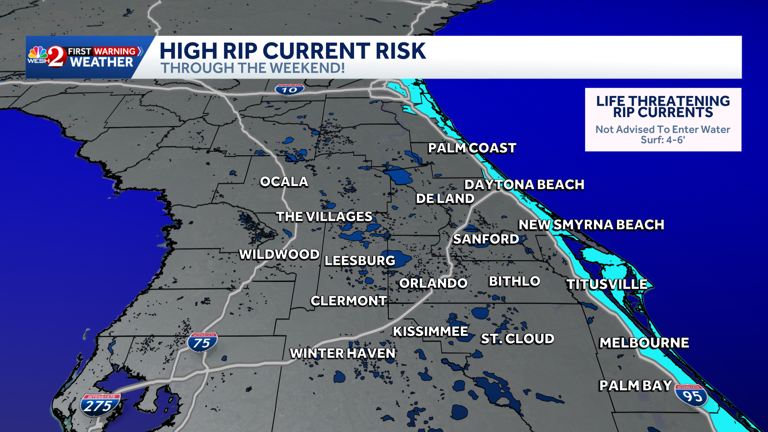 High rip current risk along Central Florida coast this weekend