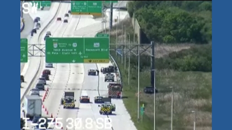 Driver dies after car collides with pole, catches fire on I-275