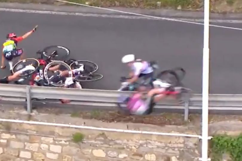'Motionless' cyclist rushed to hospital after horror crash as team ...