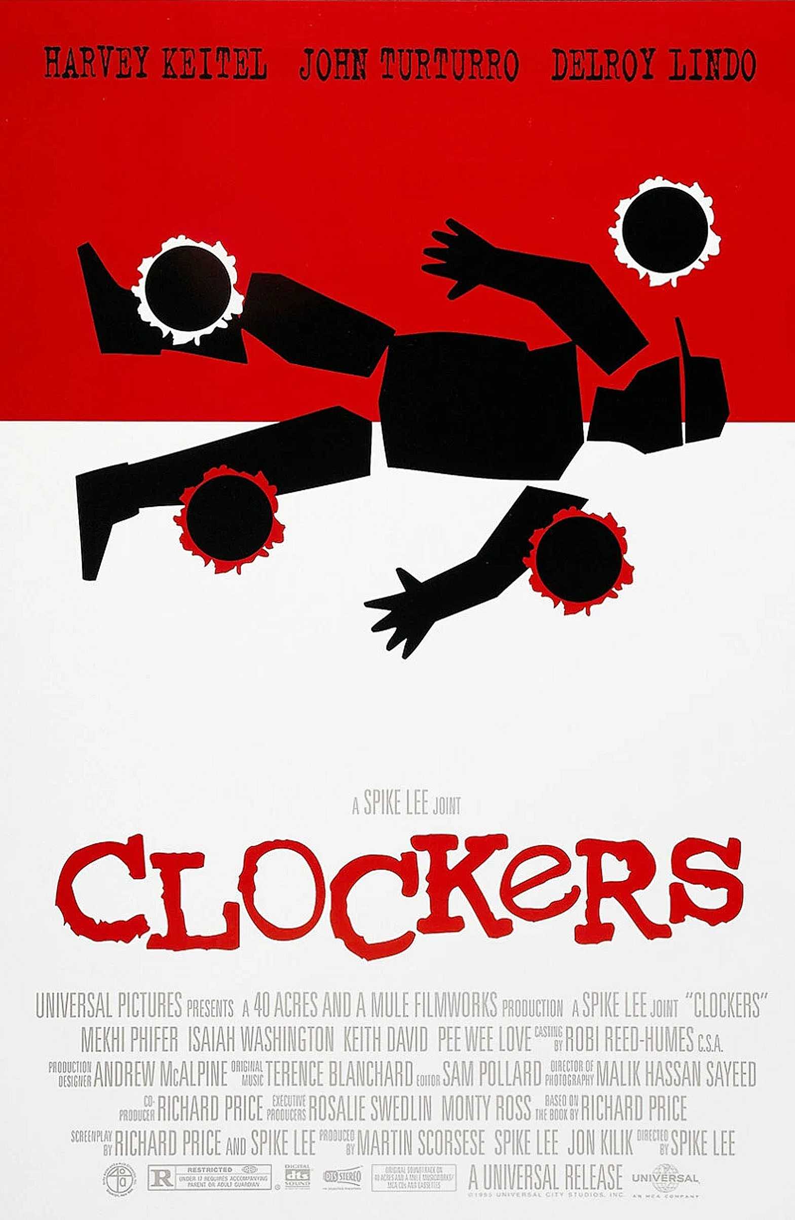 Poster for Spike Lee's Clockers, in the style of a Hitchcock poster