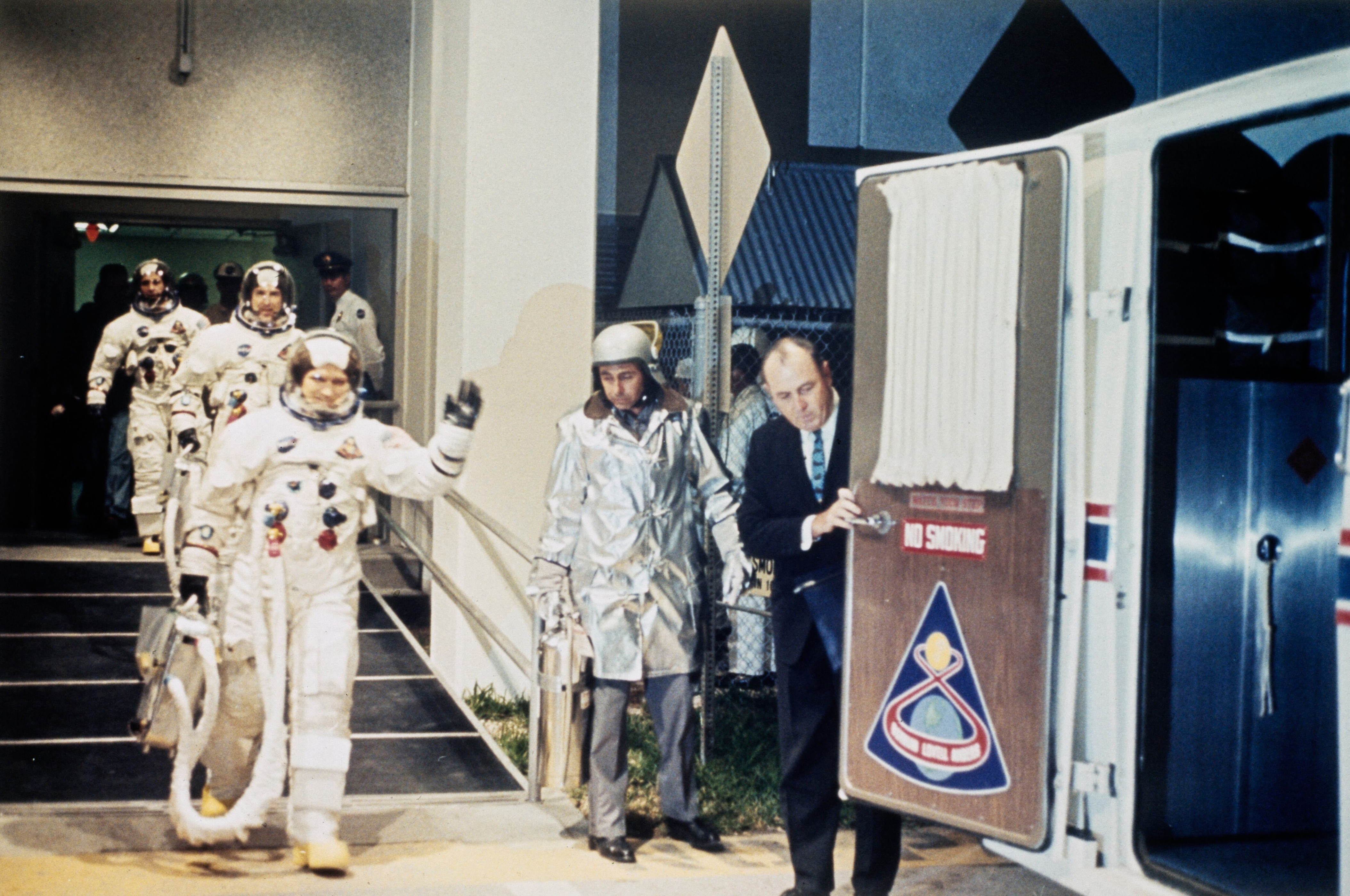 The 'Apollo 8' astronauts at Cape Kennedy, Florida, on December 21, 1968.