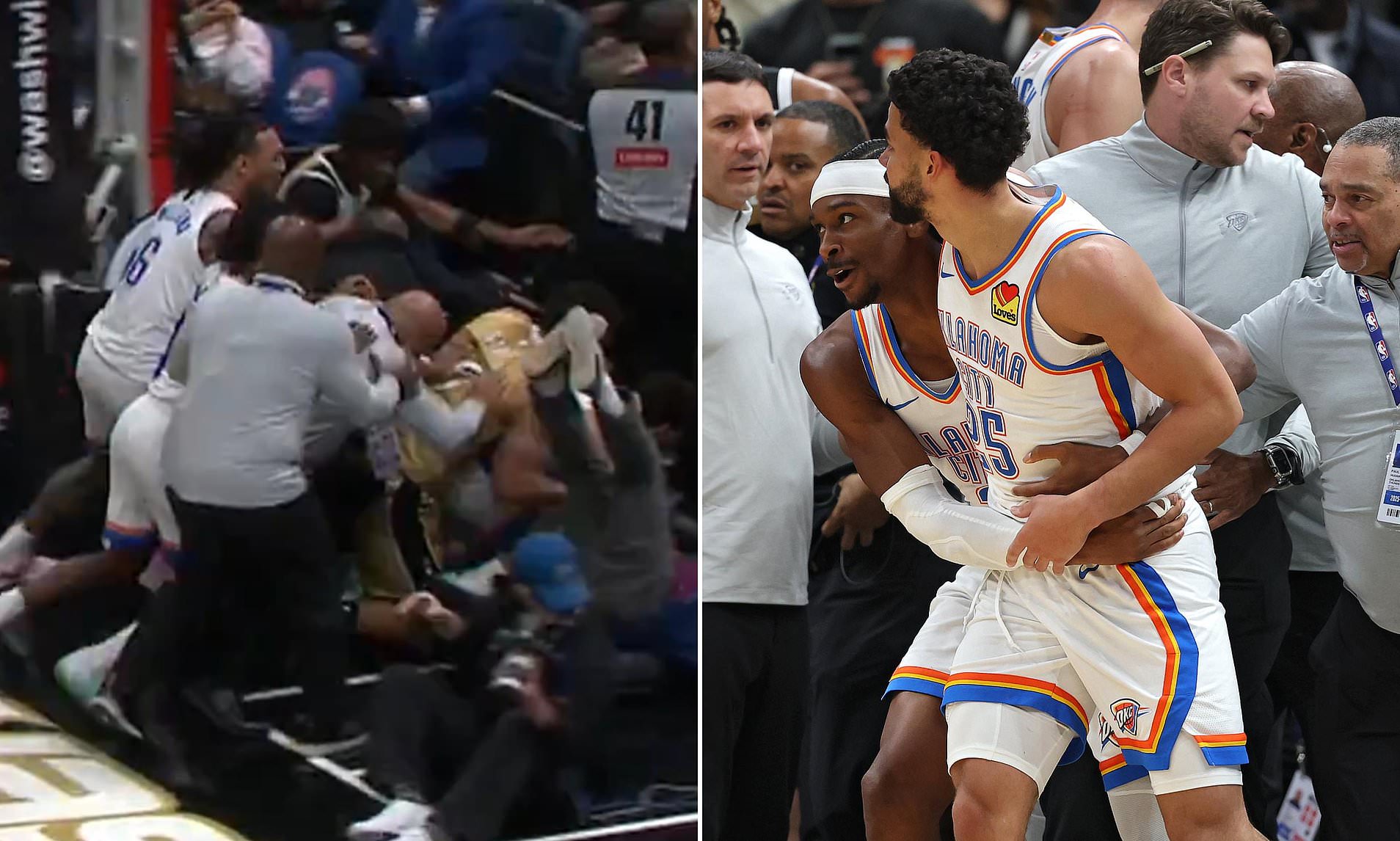 Thunder and Wizards spark all-out brawl as officials toss four players
