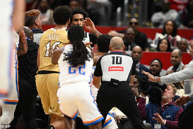 Thunder and Wizards spark all-out brawl as officials toss four players
