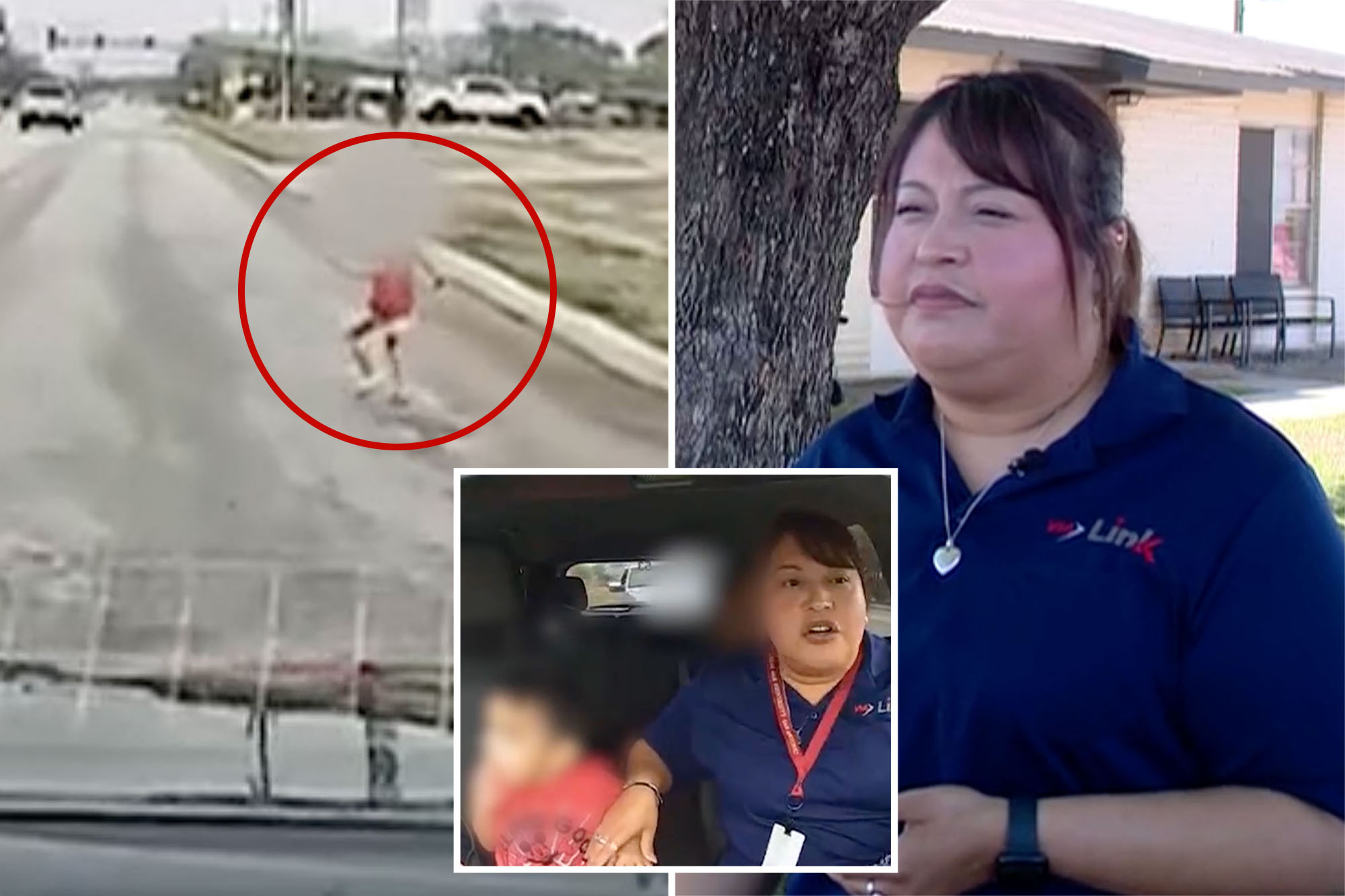 Heart-pounding dashcam footage shows heroic rideshare driver saving toddler walking alone on busy Texas road<br><br>