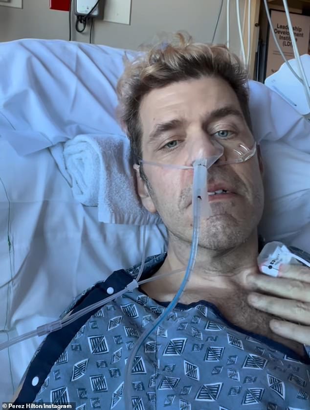 AA1Z8gDk Perez Hilton's Secret Health Emergency Lands Him in the Hospital