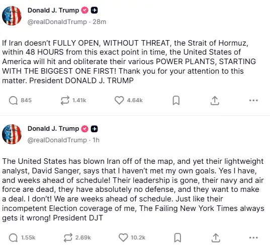 If Strait of Hormuz is: Trump issues big threat to Iran after saying US ...