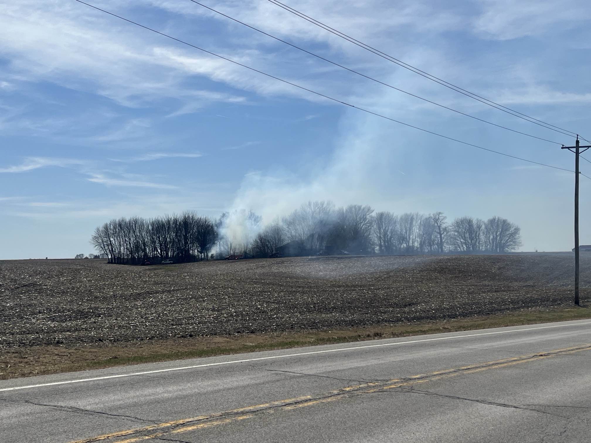 AA1Z8ul3 Two barns blaze, fire engulfs nearby fields