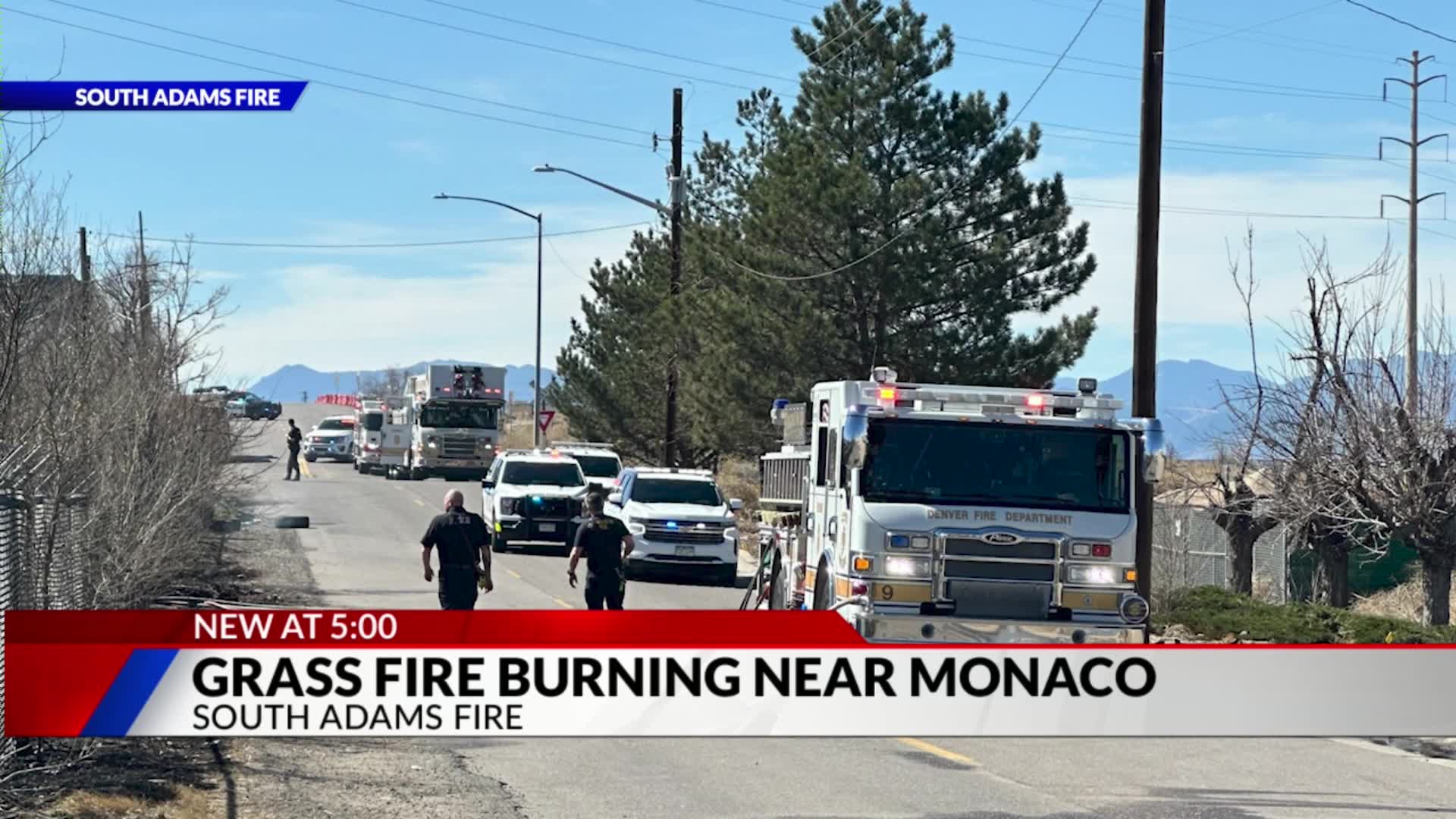 Fire crews on scene of large grass fire in Commerce City
