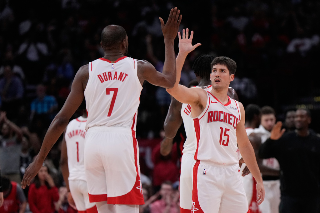 Durant passes Jordan, then Thompson tips in the winner in Rockets' 123 ...