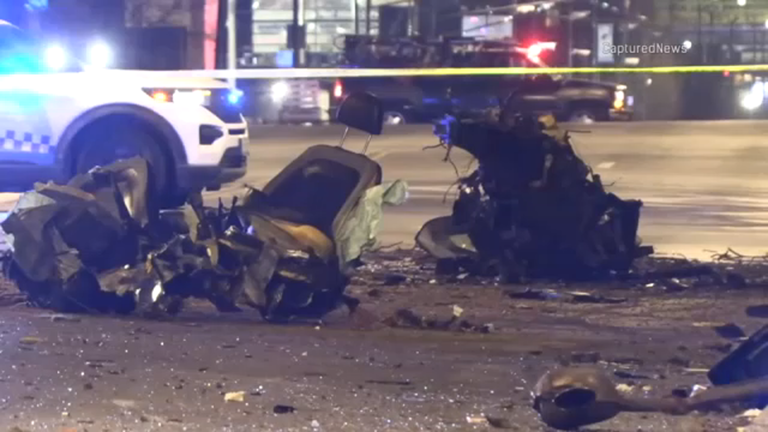 Crash rips car in half on Chicago's Southwest Side; police say 2 ...