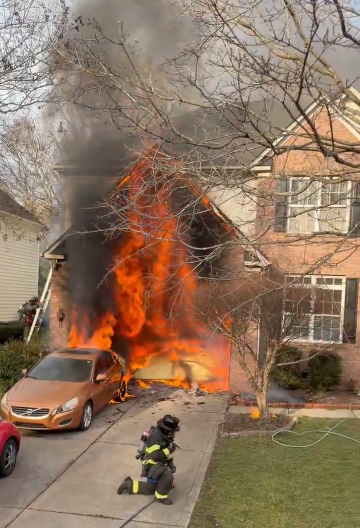 Photos: Crews battle large house fire in North Carolina