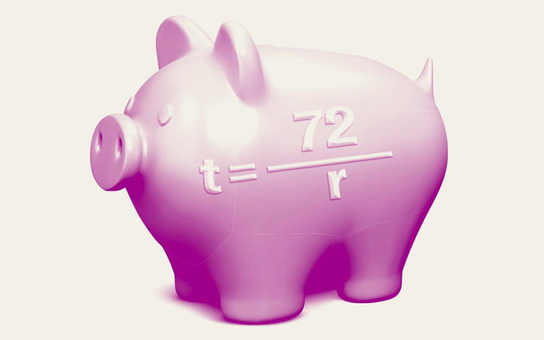Graphic of a formula on a piggy bank