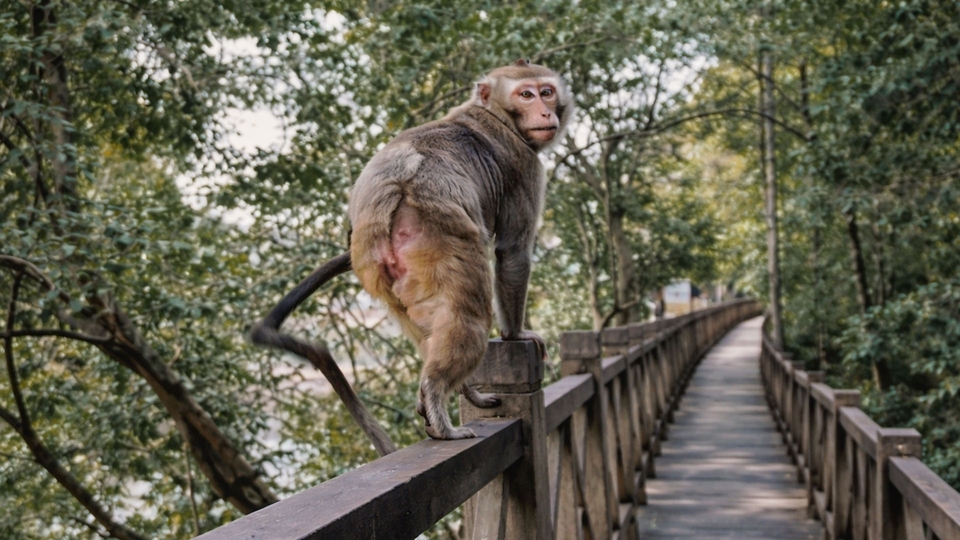 Monkey panic leads to quick escape