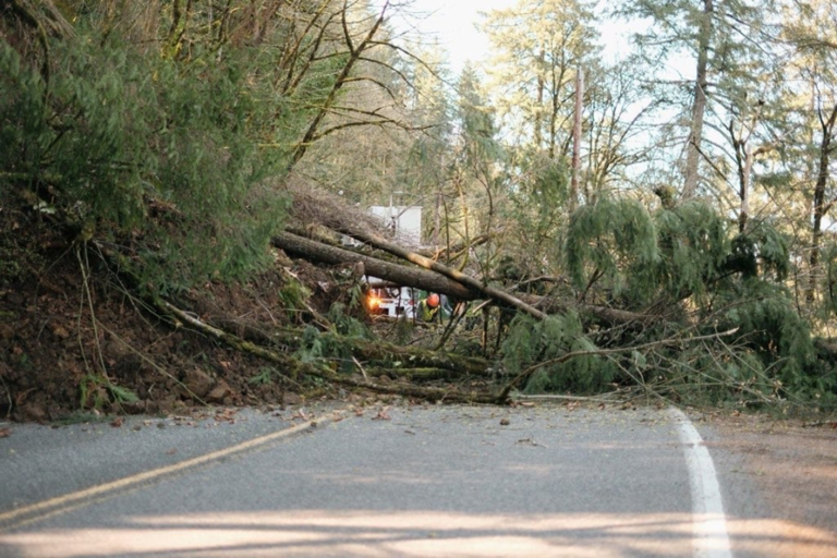 Cornell Road landslide cleanup will continue well into next week, PBOT says