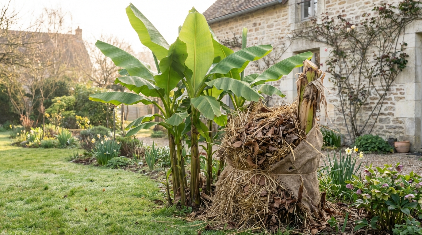 Ce bananier rustique à planter avant avril survit au gel sous un simple ...