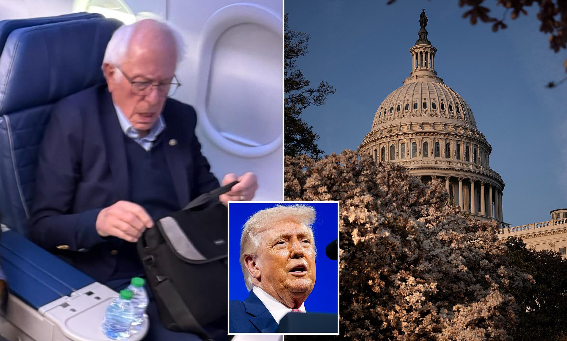 Trump slams Republicans over DHS funding bill as photos show senators ...