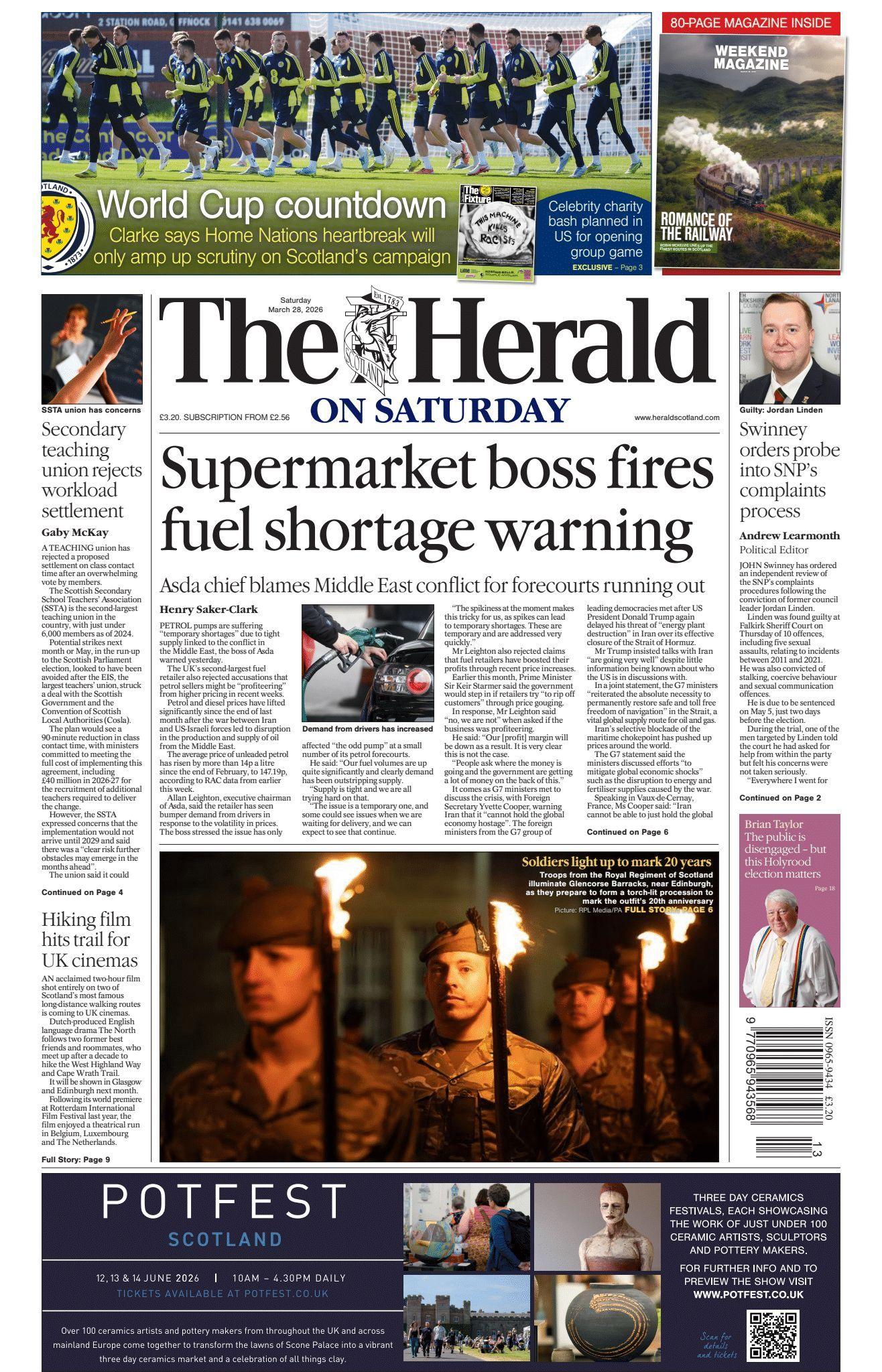 Scotland's papers: SNP 'cover up' claims and fuel shortage warning