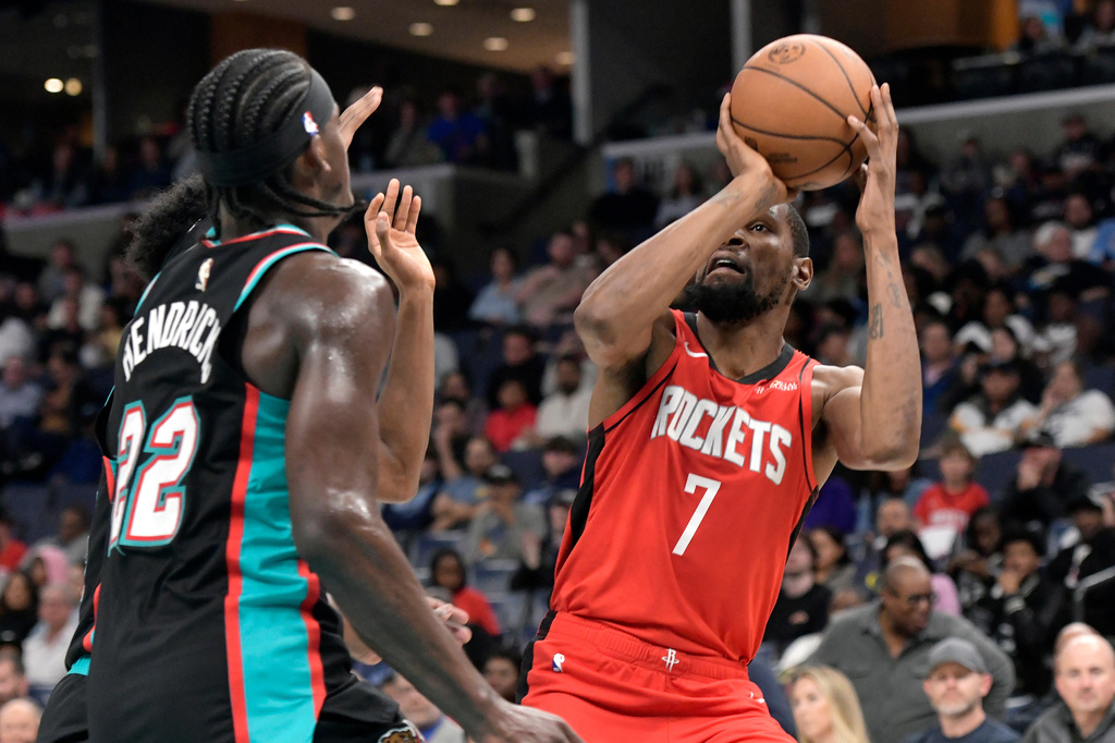 Durant scored 25 points and leads fourth-quarter push as Rockets beat ...