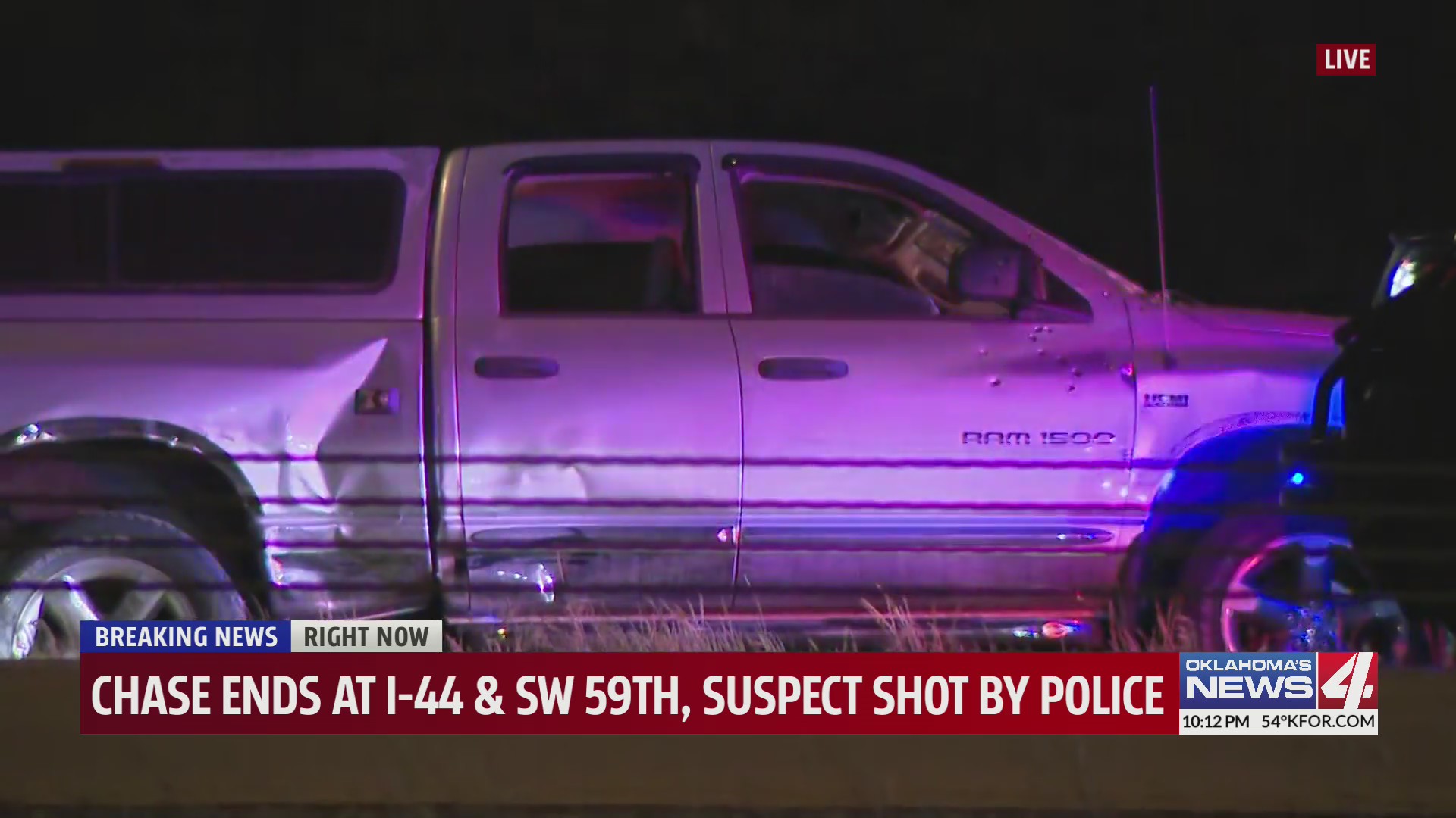Chase ends at I-44 & SW 59th, suspect shot by police