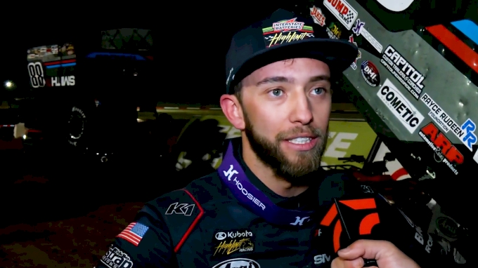 Tanner Thorson reacts after holding off Aaron Reutzel to win at Route ...