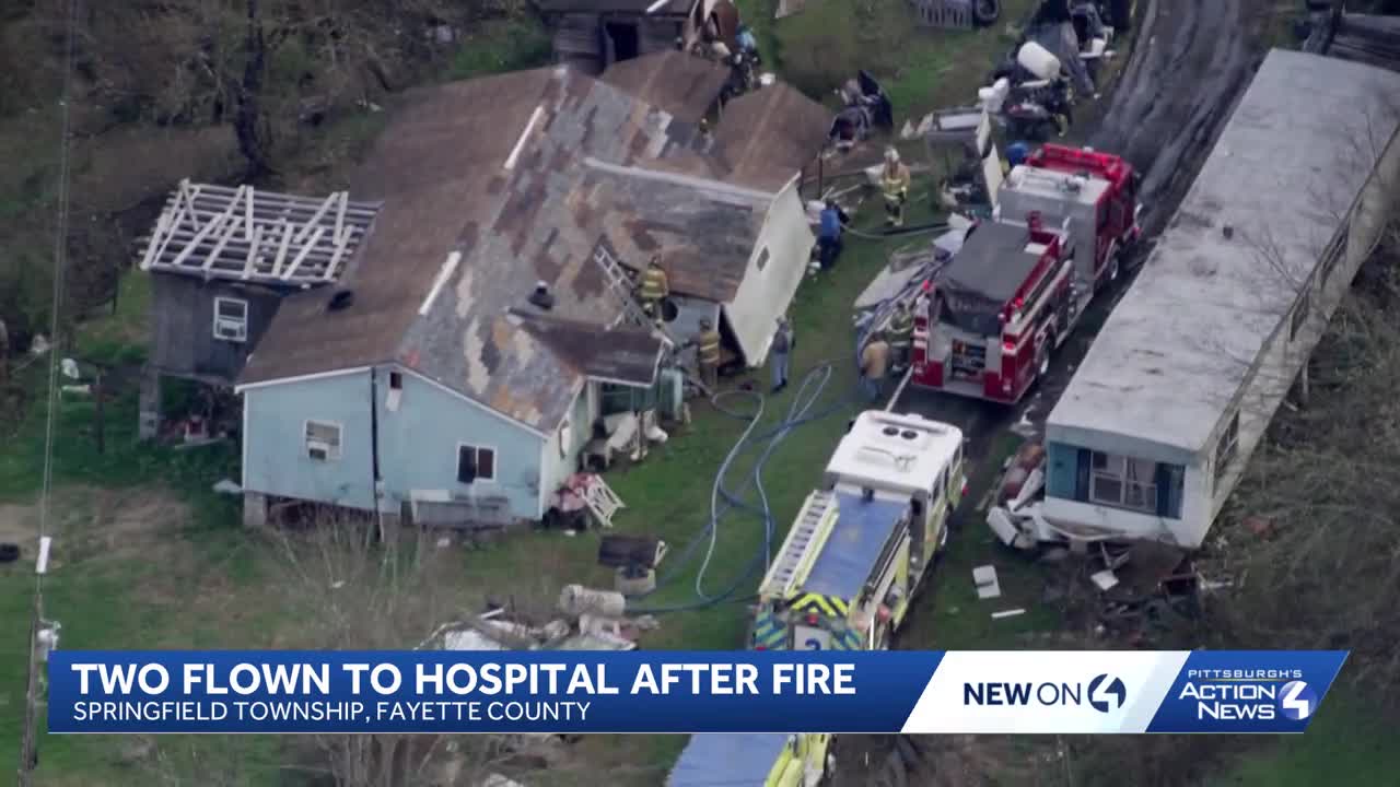 Two people flown to hospital after Fayette County fire