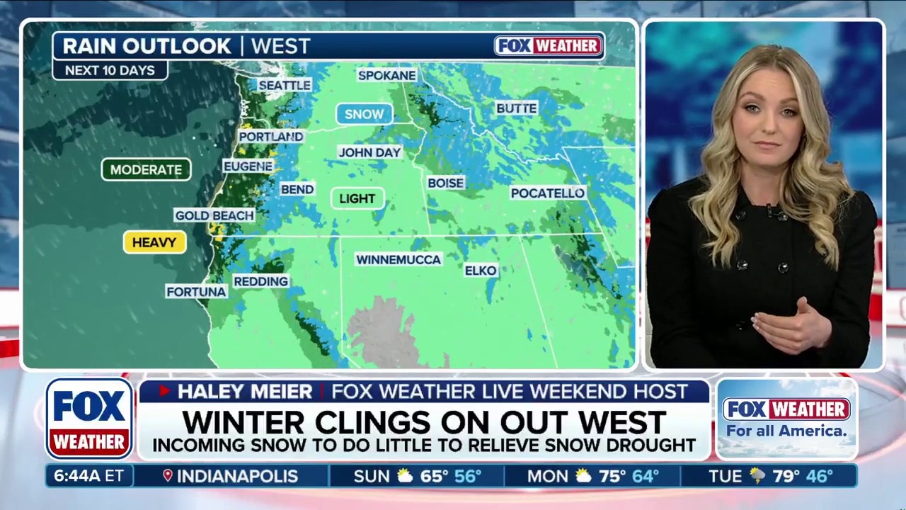 Incoming rain and snow in West will do little to relieve major snow drought