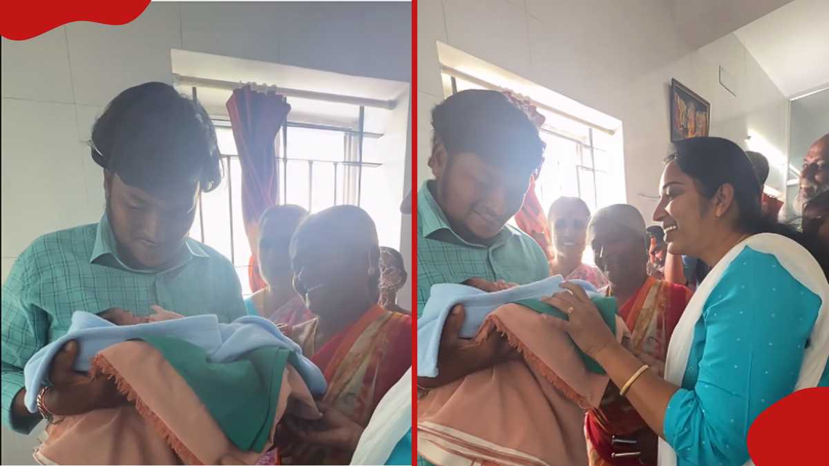 Delightful moment as couple welcomes first child after 17 years of waiting