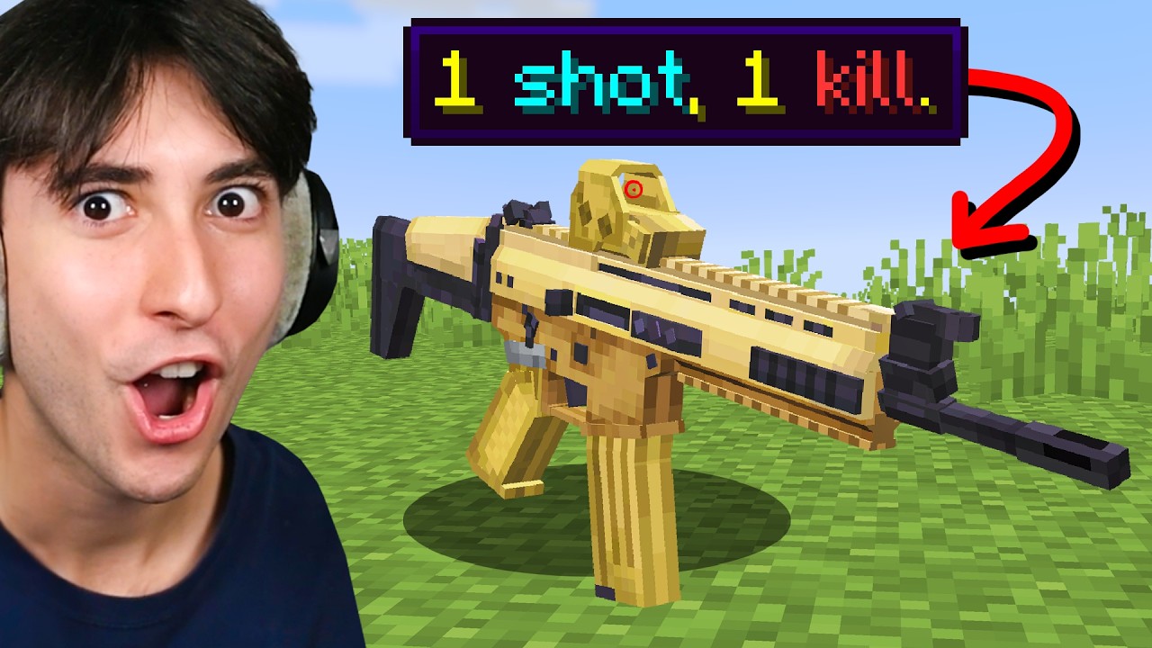 I cheated with guns in Minecraft