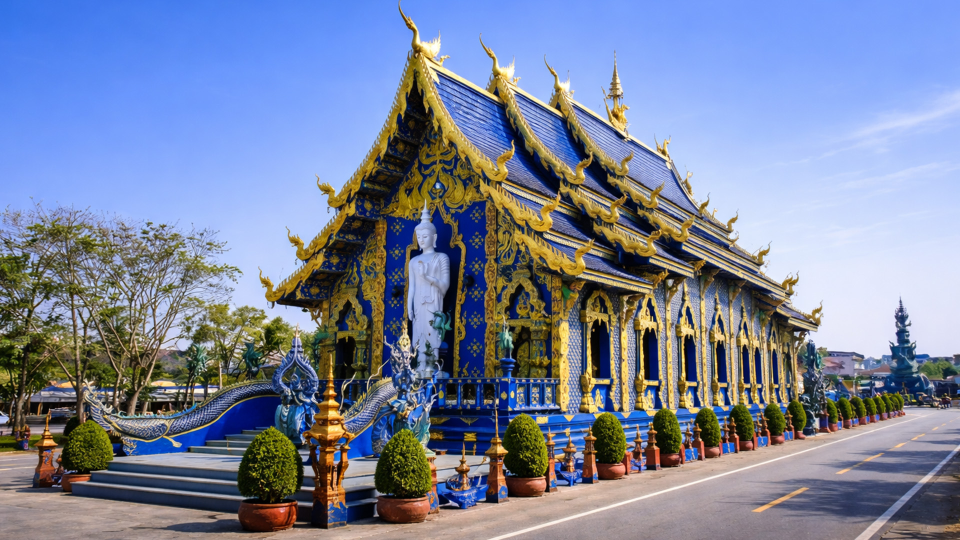 This blue temple is unlike anything we have seen