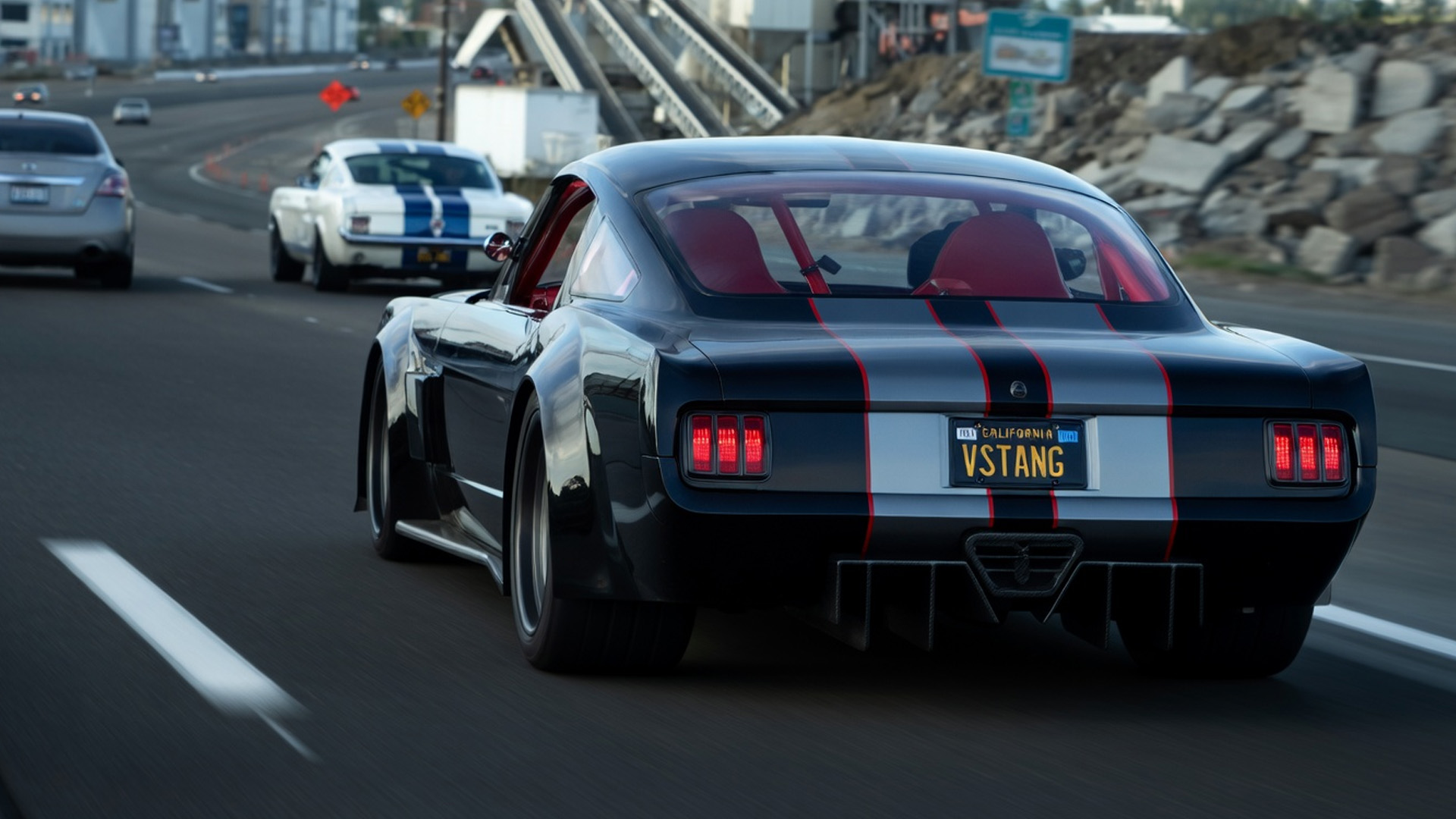 Wild custom fastback Mustangs roaring through Orange County streets