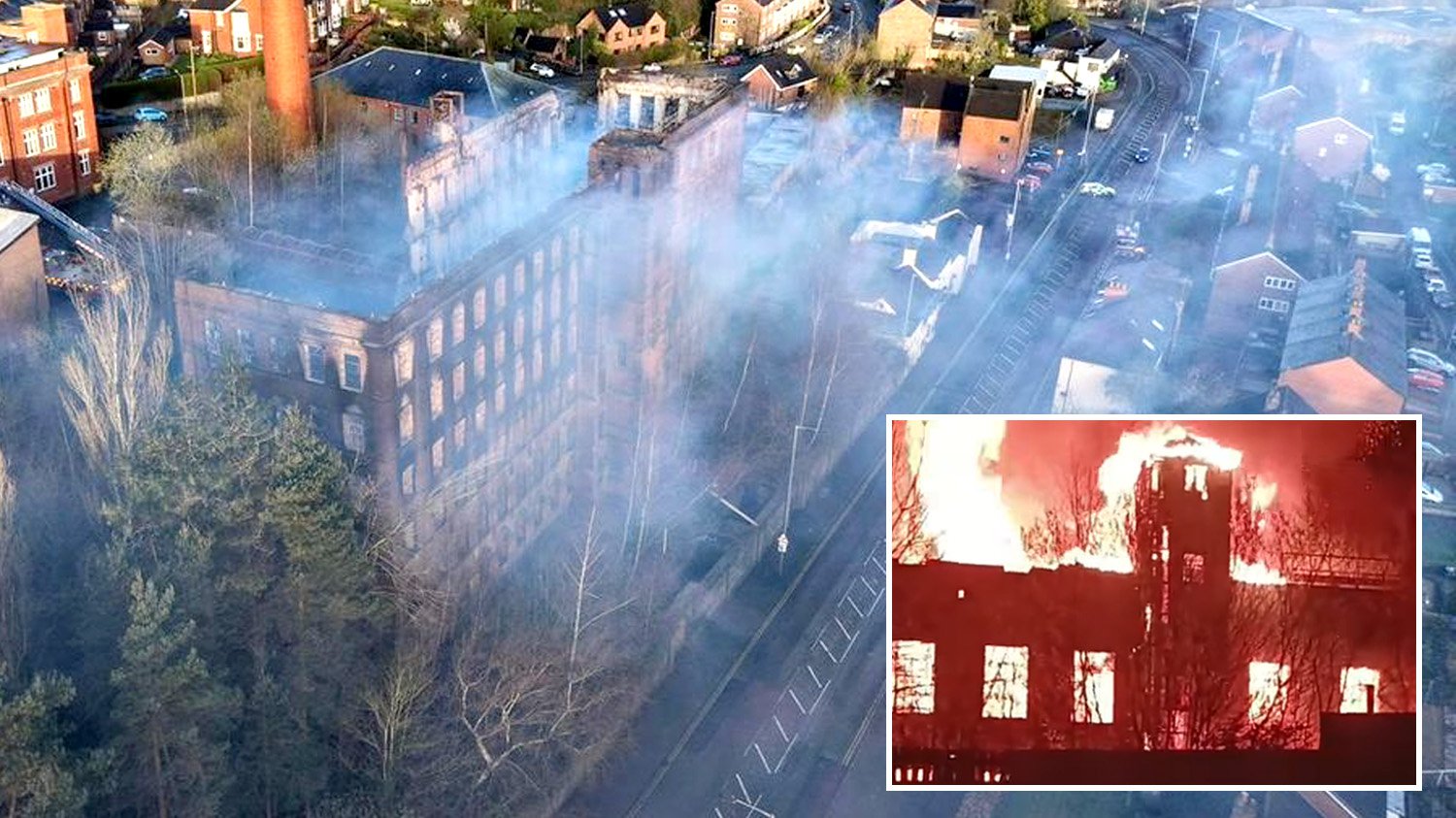Teenager arrested after fire tears through historic Grade II mill<br>