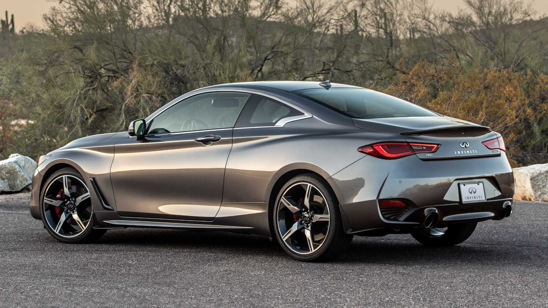 2022 infiniti q60 red sport 400 rear
