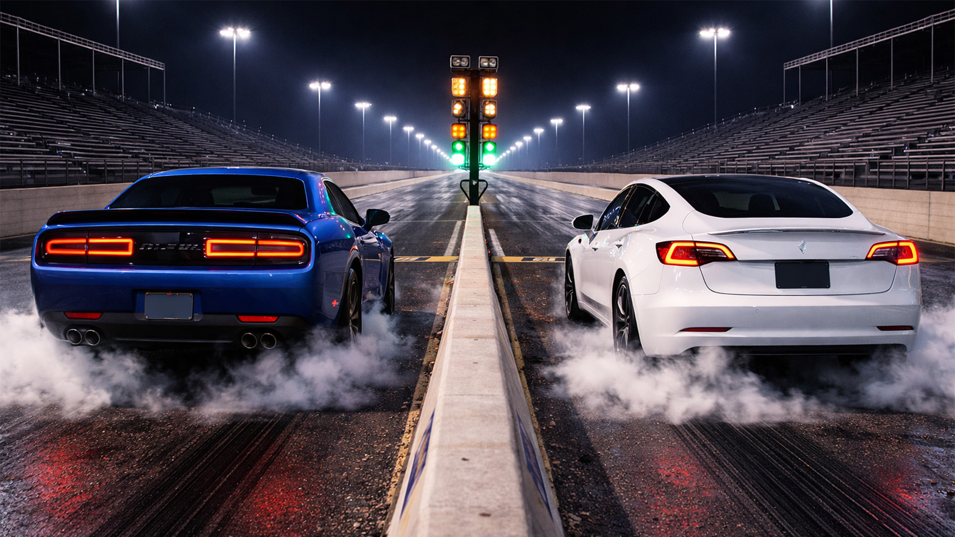 Dodge Challenger vs Tesla Model 3 Performance drag race