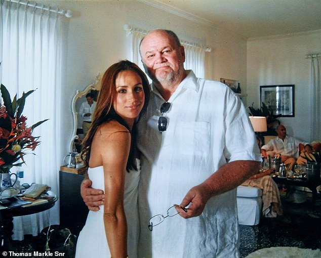 Meghan Markle pictured with her father in 2011, whom she has been estranged after he suffered two heart attacks on the eve of her May 2018 wedding and was unable to walk her down the aisle