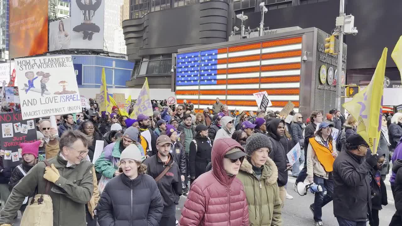 NYC: ‘No Kings’ marchers chant: “We don’t want your stinking war”